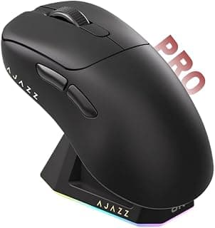 Mouse Ajazz Aj 179 Pro Gamer Sem Fio 8k Polling PAW3395 Preto