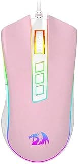 MOUSE GAMER COBRA RGB ROSA COM BRANCO