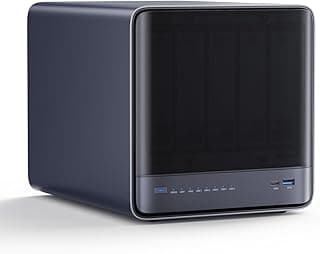 MINISFORUM N5 Pro 5-Bay Desktop AI NAS, AMD Ryzen AI 9 HX PRO 370 12-Core/24T CPU, 128GB SSD, 1x10GbE, 1x5GbE, 1xM.2+2xU.2/M.2 Slots, 2xUSB4 (8K), 8K HDMI, OCuLink, armazenamento conectado à rede (sem