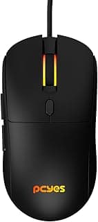 MOUSE GAMER PCYES BASARAN BLACK VULCAN - 12400 DPI - RGB - 6 BOTÕES - PMGBRBV