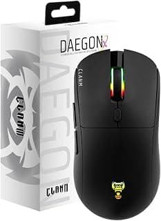 Mouse Gamer Sem Fio Clanm Daegon RGB 10000 DPI Recarregável, 6 Botões Programáveis, Sensor Óptico, Bateria 500mAh até 120h, Conexão 2.4GHz, Switches Huano, para PC, Notebook e Home Office