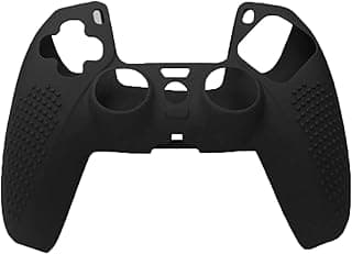 Capa para gamepad à prova de poeira, capa de silicone TwiHill de material leve, Gamers anti-extrusão à prova de suor para PS5 (Preto)