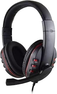 Headset Fone de Ouvido Gamer Pro Microfones Com As Almofadas Microfone omnidirecional Com Cancelamento de Ruído Melhor Desempenho Compatível com PC, PS4, PS5, Celular-THREE BROTHERS (Headset Vermelho)