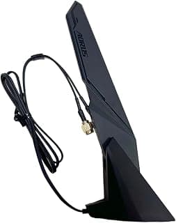 Para MSI WiFi 6E 2T2R Antena WiFi de banda dupla RP-SMA Conector Base | Antena Wi-Fi ajustável de 115°, com cabo de 1 metro, para placa-mãe MSI MAG B550, B760, B650, Z790, para roteador de