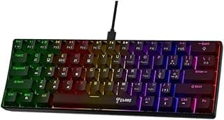 Teclado Gamer Clanm Mecânico 60% Night Walker V2 RGB Hot Swap ABNT2 USB-C Preto