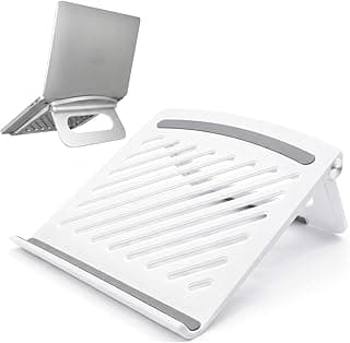 Suporte Notebook Ajustável Base Ergonômica Dobrável Portátil Ventilado com Ângulo Regulável 0 a 130 Graus para Mesa Escritório Trabalho Estudo Home Office Leve Resistente Antiderrapante