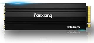 fanxiang SSD M.2 Gen5 NVMe de 1 TB com dissipador de calor - SSD PCIe 5.0 de até 11500 MB/s SSD interno para jogos para armazenamento direto, fotografia, edição de vídeo, design -TLC, DRAM S900Pro