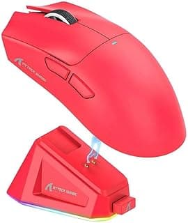 Mouse Gamer sem Fio Attack Shark X11 com Base de Carregamento Magnético Rgb, Tri-mode, 22.000 Dpi, Sensor Óptico Paw3311, 5 Botões - Vermelho