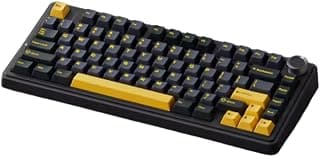 Teclado Mecânico Gamer AULA F75 Padrão Internacional US RGB Switch Responsivo Layout Compacto 75% Conexão USB Design Black Dark Blue Orange