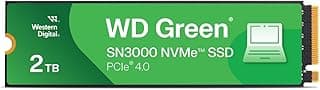 Western Digital SSD interno 2TB WD Green SN3000 NVMe - Unidade de estado sólido - PCIe geração 4, M.2 2280, até 5.000 MB/s - WDS200T4G0E