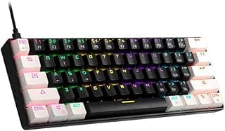 TECLADO MECANICO GAMER GAMDIAS AURA GK2 PRETO E BRANCO SWITCH BROWN ABNT2