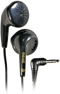 Fone de ouvido com fio Maxell 190560, para iOS, smartphones, MP3 e jogos, preto