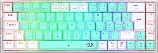 Teclado Mecânico Gamer Redragon Castor Pro RGB Branco com Menta 65% Switch Gentle Lime K631RGB-PRO-GW (PT-GENTLE LIME)