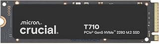 Crucial SSD NVMe T710 1TB Gen5, até 14.900 MB/s, PCIe 5.0 M.2 2280, unidade de estado sólido interna, compatível com laptop, desktop + software Acronis - CT1000T710SSD8-01