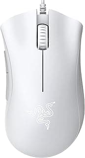 Razer DeathAdder Essential White Edition Mouse Gamer com Fio | Sensor Óptico 6.400 DPI | Design Ergonômico | 5 Botões Programáveis Hyperesponse | Mouse Gamer Branco para PC