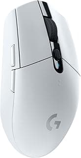 Logitech G Mouse para jogos sem fio LightSPEED 305, sensor Hero 12K, 12.000 DPI, leve, 6 botões programáveis, vida útil da bateria de 250h, memória integrada, PC/Mac - branco