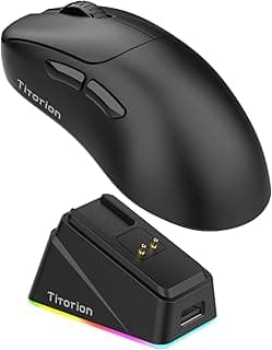 Mouse sem Fio Gamer Titorion Velar Paw3311 Preto | Base Carregamento, 12000dpi, Tri-mode, Dongles 2,4 ghz, Bluetooth e Cabo