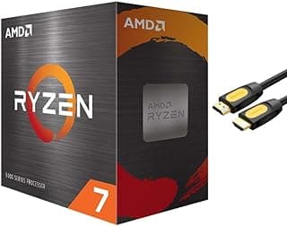 AMD-Ryzen 7 5800X 4 Gen 8-core de processadores para desktop sem Refrigerador, 16 Threads desbloqueado, 3,8 GHz até 4,7 GHz, socket AM4, Zen 3 Arquitetura central, StoreMI Tecnologia / Mytrix HDMI Cable w