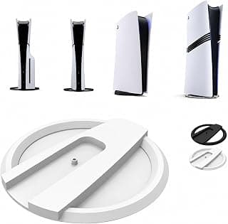 Suporte Vertical Compativel Com Console PS5 Slim Digital e Disco | Base de Mesa, Antiderrapante, Compacta, Compatível com PS5 Slim