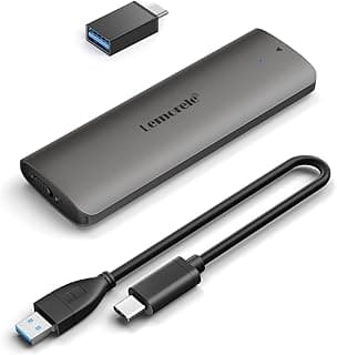 Caixa para SSD M.2 NVMe em Alumínio, USB 3.2 Gen2 10Gbps, Instalação Sem Ferramentas, Suporte UASP/Trim, Compatível com 2280, 2260, 2240, 2230 (Não Compatível com SATA)