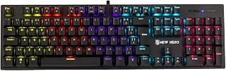 Teclado Mecânico Gamer New Hero Prisma, RGB, Switch Blue, ABNT2, USB, Preto