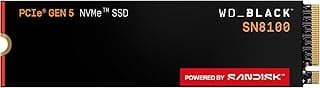 WD_BLACK Unidade de estado sólido SSD interna para jogos SN8100 NVMe de 1TB - Gen 5 PCIe 5.0x4, M.2 2280, até 14.900 MB/s - WDS100T1X0M