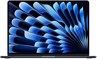 Apple 2026 MacBook Air (de 15 polegadas, Chip M5 da Apple com CPU de 10 núcleos e GPU de 10 núcleos., 16GB Memória unificada, de 512 GB) - Meia-noite