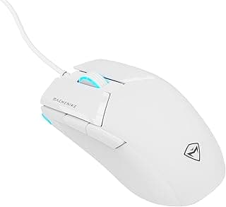 Machenike M7 Pro Mouse Gamer 12800 DPI, 1000Hz, 6 Botões Programáveis, Sensor Instant A825, Macros, RGB, C/fio, Branco