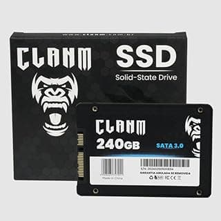 SSD CLANM, 240GB, SATA III, 2.5″, Leitura: 520MB/s, Gravação: 500MB/s, Preto