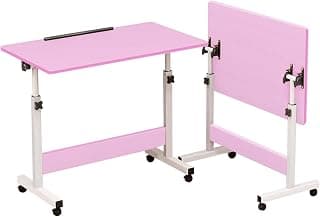 Mesa ajustável dobrável, mesa de notebook lateral com ajuste de altura (Rosa-Flip)