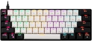 TECLADO MECANICO GAMER GAMDIAS AURA GK2 BRANCO E PRETO SWITCH BLUE ABNT2