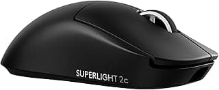 Mouse Gamer sem fio Logitech G PRO X SUPERLIGHT 2c, mouse compacto de 51 g, 5 botões programáveis, carregamento USB-C, sensor de 44K DPI, taxa de atualização de até 8 kHz para PC/Mac - Preto