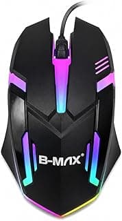 Mouse Gamer RGB LED 1000 DPI, Sensor Óptico USB Plug Play Ergonômico Preto