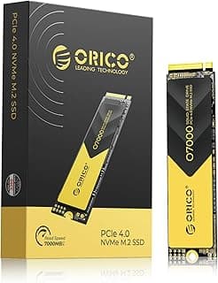 ORICO SSD NVMe de 1 TB PCIe 4.0 - até 7000 MB/s, SSD M.2 2280 PCIe 4.0X4 Unidade de estado sólido interna, dissipação de calor rápida, compatível com macOS Windows para jogadores e criadores - O7000