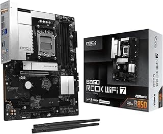 Placa-mãe ASRock B850 Rock WiFi 7 Socket AM5 ATX, Suporta AMD Ryzen 9000/8000/7000 Series, DDR5 8000+(OC), PCIe 5.0, WiFi 7, LAN 2,5G