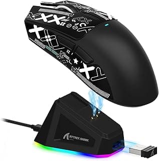 Mouse Gamer ATTACK SHARK X11 Sem Fio Tri-Mode (2.4G/Bluetooth/USB) Com Base RGB – Ergonômico, Alta Precisão Com Adesivo Personalizável (Preto)