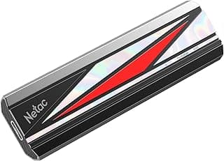Netac SSD externo portátil extremo de 256 GB, unidades de estado sólido de até 2000 MB/s de velocidade de leitura, velocidade de gravação de 1700 MB/s, USB 3.2 Gen.2, essencial para viagens de
