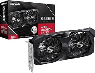 Placa de Vídeo ASRock Radeon RX 7600 Challenger OC, 8GB, GDDR6, 128-Bit, FSR, Ray Tracing, Preto