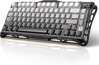 GravaStar Mercury K1 75% Wireless Mechanical Gaming Keyboard, Aluminum Alloy, Gasket Compact Custom Keyboard Hot-Swap Socket, Linear Switches, RGB Backlit【Gradient Black】