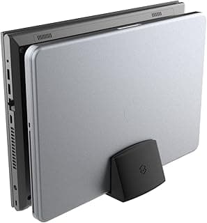 Suporte Duplo 2 Notebooks 2,5cm Fechado Laptop Mesa Vertical (Preto)