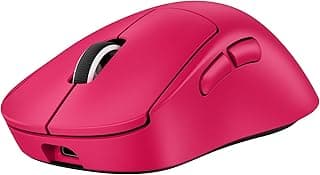 Mouse Gamer Sem Fio Logitech G PRO X SUPERLIGHT 2 DEX com Tecnologia LIGHTSPEED, Design Assimétrico para Destros, 5 Botões Programáveis, Sensor Hero 2 com DPI de 44K, Recarregável - Rosa Magenta
