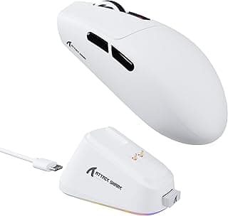Mouse Gamer ATTACK SHARK G3PRO com Base de Carregamento Magnética, Sensor Gamer PixArt PAW3311, Conexões Bluetooth/2.4GHz Sem Fio/Com Fio, 25000 DPI