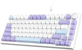 ATTACK SHARK Teclado mecânico Ajazz Hot Swappable, 75% TKL RGB retroiluminado com controle de botão, espuma Poron, almofada de silicone, junta, NKRO, teclas PBT para Win/Mac, interruptor linear de sal