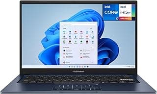 ASUS Laptop Vivobook 14 de 35.6 cm FHD, Intel Core i7-1355U, 1,7 GHz, 12 GB RAM, SSD de 512 GB, Windows 11 Home, Intel UHD Graphics, Wi-Fi5, Bluetooth, azul silencioso, X1404VA-I712512