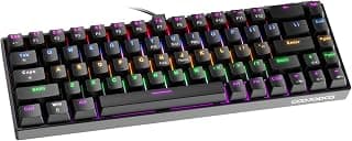 Teclado Mecânico com Fio A1802, Gamer Switch Red Vermelho 68 Teclas Semi 65%, Iluminação RGB com 17 Modos, Hot-Swap, Teclas Anti-Ghosting, Preto