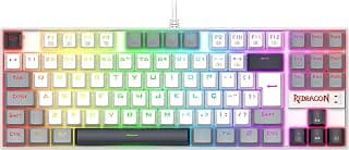 Teclado Mecânico Gamer Redragon Kumara RGB Branco, Preto e Cinza Switch Marrom TKL K552WGL-RGB PT-BROWN