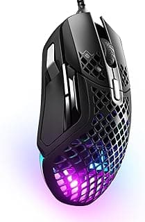 SteelSeries Aerox 5 - Mouse para jogos Holey RGB - Design ultraleve resistente à água - Sensor óptico TrueMove Air 18K DPI