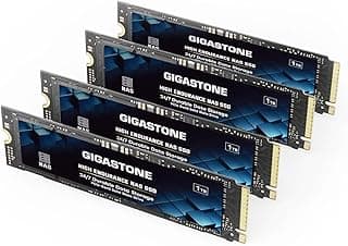 Gigastone M.2 2280 NAS SSD 1TB (pacote com 4) PCIe 3.0 geração 3x4 24/7 alta resistência 2.200 MB/s para armazenamento conectado à rede, data center, nuvem pessoal, NVMe, unidade de estado sólido