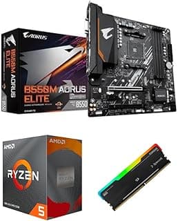 KIT PROCESSADOR AMD RYZEN 5 5600GT + PLACA MÃE GIGABYTE B550M AORUS ELITE + 16GB 3200MHZ RGB