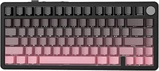 ATTACK SHARK X85 Teclado mecânico para jogos sem fio 75% Gasket com botão,BT5.0/2.4G/USB-C,acolchoamento de cinco camadas,RGB,5000mAh,troca a quente,teclas com impressão lateral (Blackberry)
